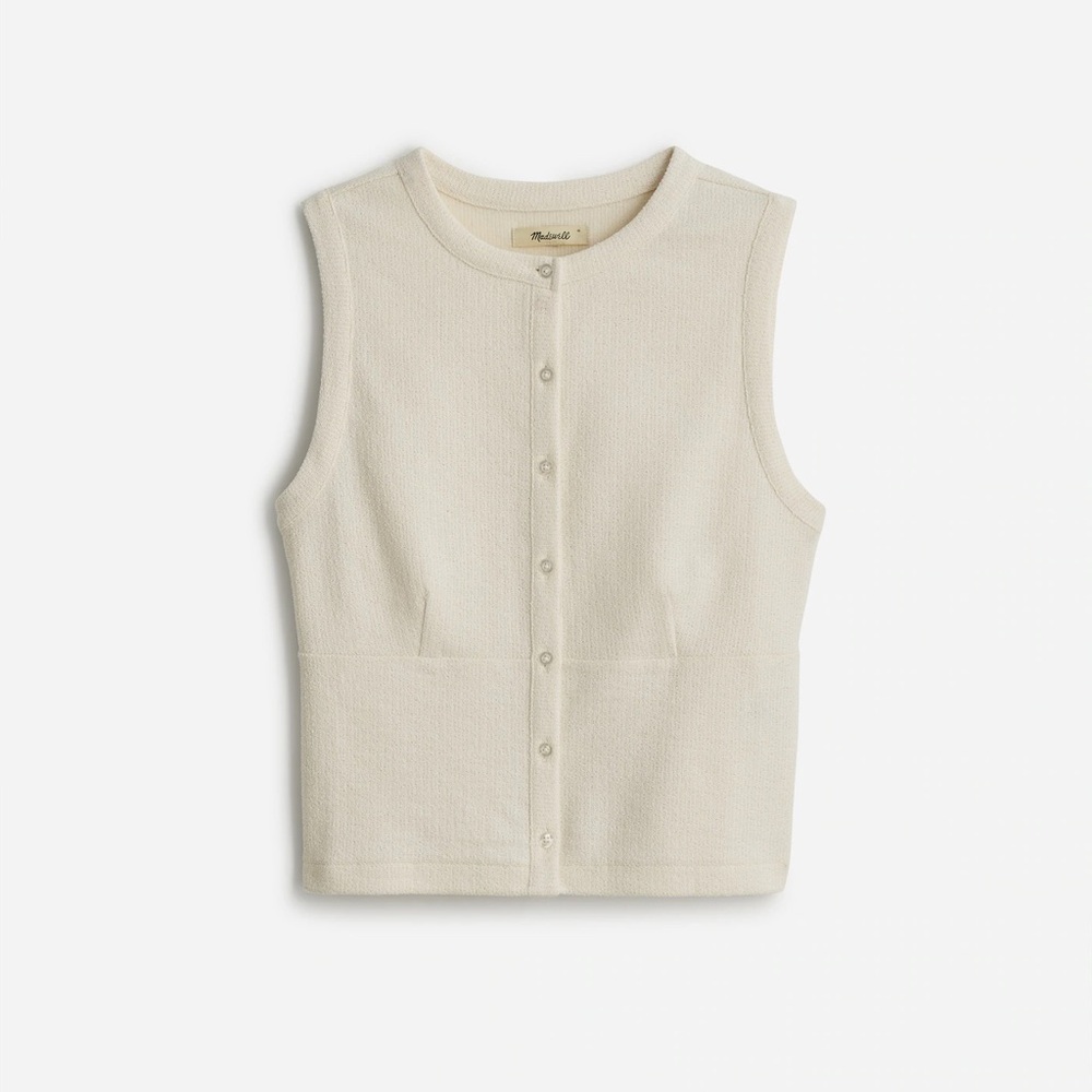 Madewell Cream Knit Cardigan Tank Top